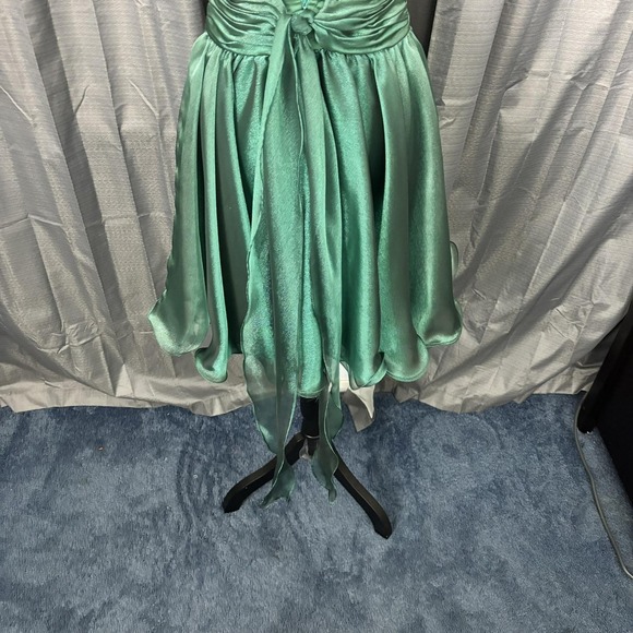 Sherri Hill Dress Womens 2 Emerald Green Sequin Halter Sweetheart Prom Cocktail - Picture 6 of 16